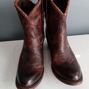 Lane‎ Boots Women's Brown Leather Western Cowboy Boots Ankle Booties Size 7